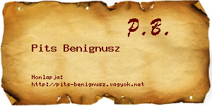 Pits Benignusz névjegykártya